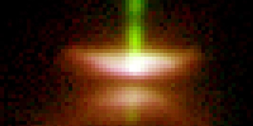 Hubble opname van de jonge ster Herbig-Haro 30 waarrond zich een gasrijke schijf bevindt