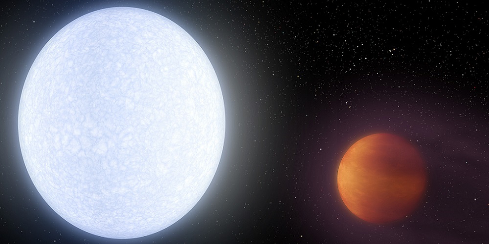 Artistieke impressie van de exoplaneet Kelt-9b.
