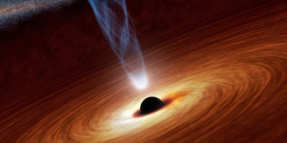 Artistieke impressie van een zwart gat.
