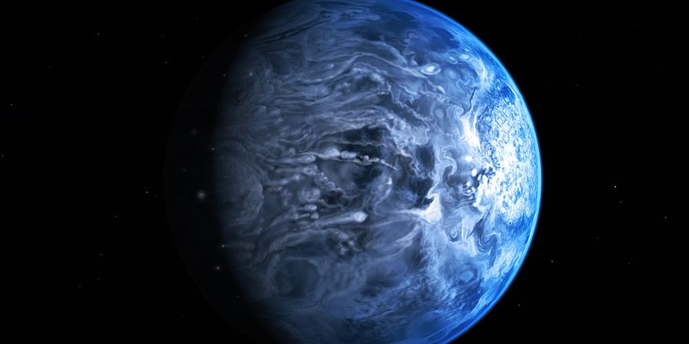 Artistieke impressie van exoplaneet HD 189733b