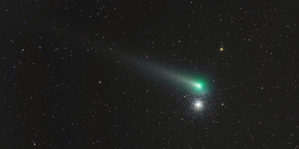 Komeet C/2021 A1 'Leonard' gefotografeerd op 3 december 2021.
